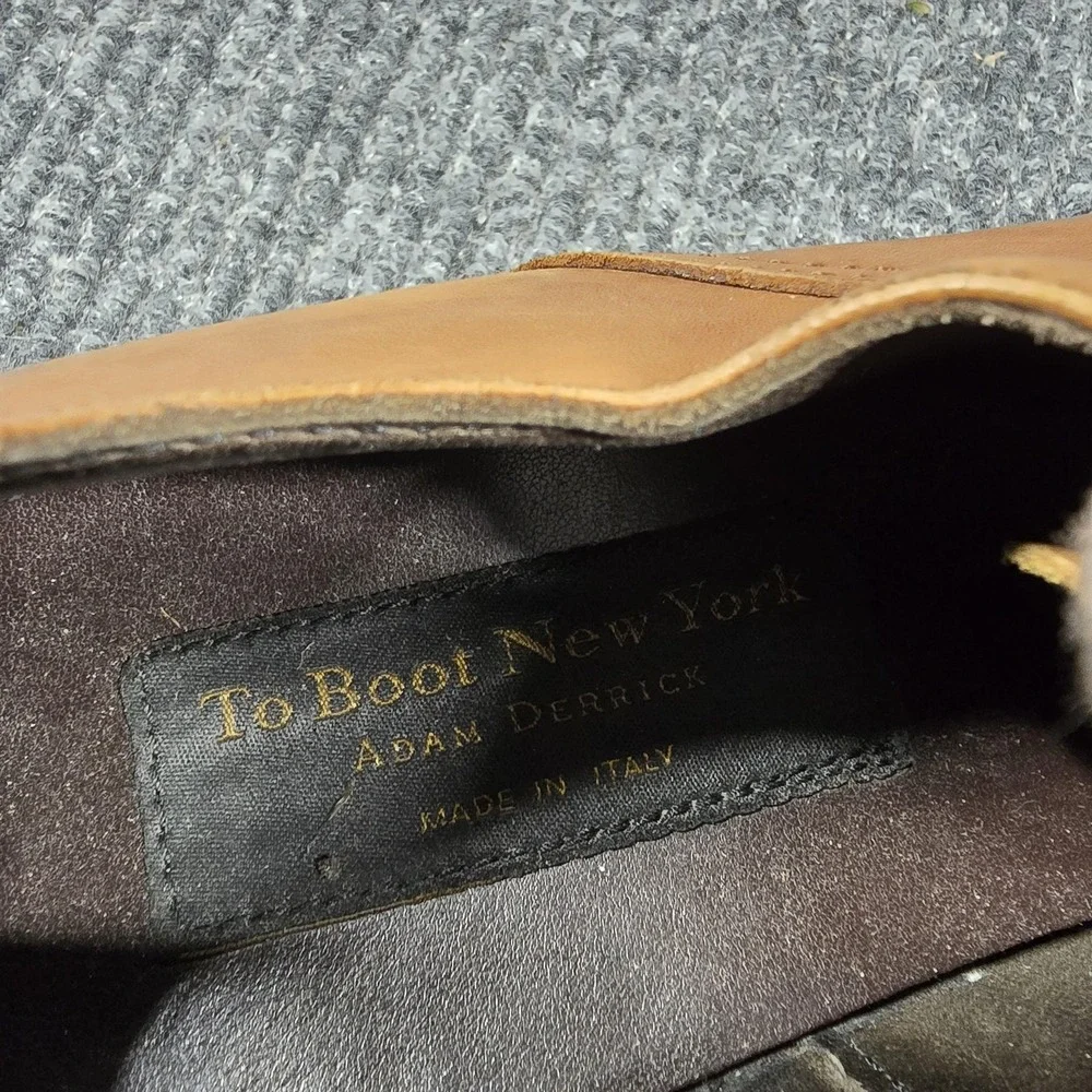 To Boot New York Shoes Mens Size 9 Brown Leather Cap Toe Oxford Dress Made Italy